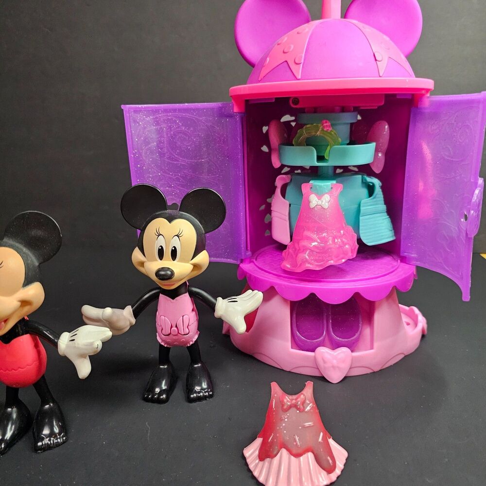 Lot Disney Minnie Mouse Snap On Toys Snap N Pose Turnstyle Doll Fashion Closet